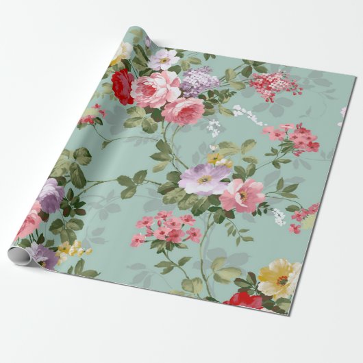 Floral  cadeaupapier (Uitgerold)
