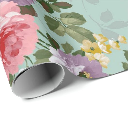 Floral  cadeaupapier (Rol Hoek)