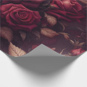 Floral Cadeaupapier - Bourgogne en Rood (Hoek)