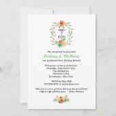 Floral caduceus Nurse pinning afstuderen BSN RN Kaart (Voorkant)