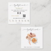 *~* Floral Cafe Coffee Espresso QR Rewards Klantenkaartje (Voorkant / Achterkant)