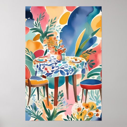 Floral Café Dreams A Matisse Style Poster (Voorkant)