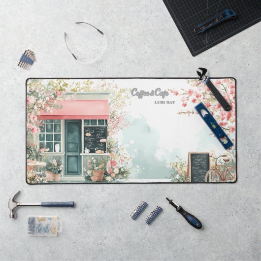 Floral Café in Spring Desk Mat (Werkstation)