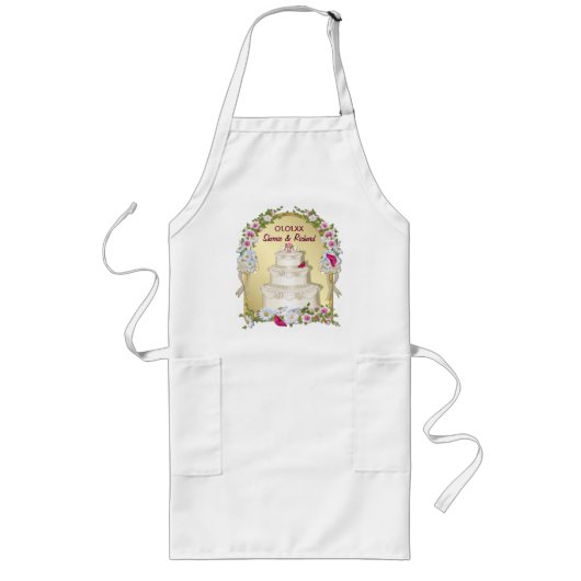 Floral Cake Wedding Lang Schort (Voorkant)