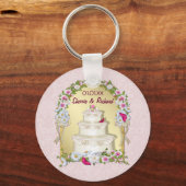 Floral Cake Wedding Sleutelhanger (Voorkant)
