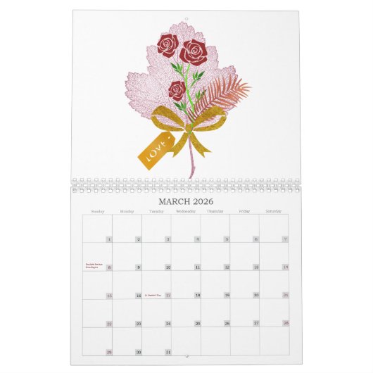 Floral Calendar Kalender (Mar 2026)