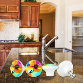 Floral California Poppies Wildbloemen Sinaasappel  Keramische Knop