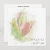 *~* Floral Calla Lily AR12 PHOTO RSVP + QR Wedding Kaart (Voorkant / Achterkant)