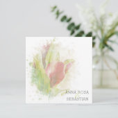 *~* Floral Calla Lily AR12 PHOTO RSVP + QR Wedding Kaart (Staand voorkant)
