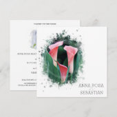 ~* Floral Calla Lily AR12 QR FOTO RSVP Huwelijk Kaart (Voorkant / Achterkant)