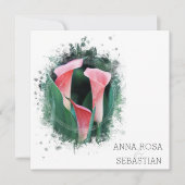 ~* Floral Calla Lily AR12 QR FOTO RSVP Huwelijk Kaart (Voorkant)