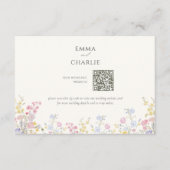 Floral Calligraphy QR Code Wedding Website Informatiekaartje (Voorkant)