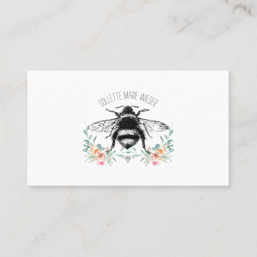 Floral Calling Card bije Waterverf Visitekaartje (Voorkant)