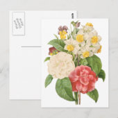  Floral Camelia Daffodil Flowers door Redoute Briefkaart (Voorkant / Achterkant)