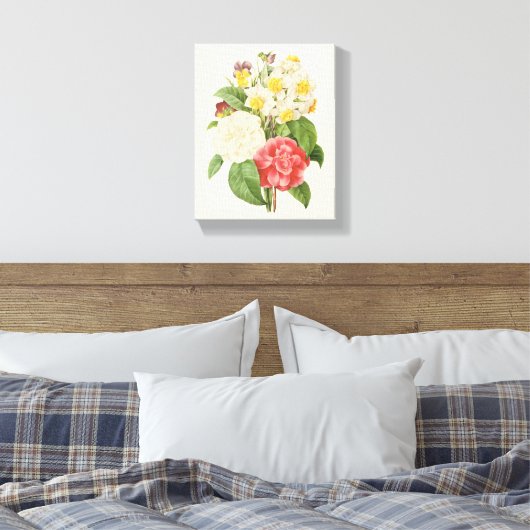 Floral Camelia Daffodil Flowers door Redoute Canvas Afdruk (Insitu (Slaapkamer))