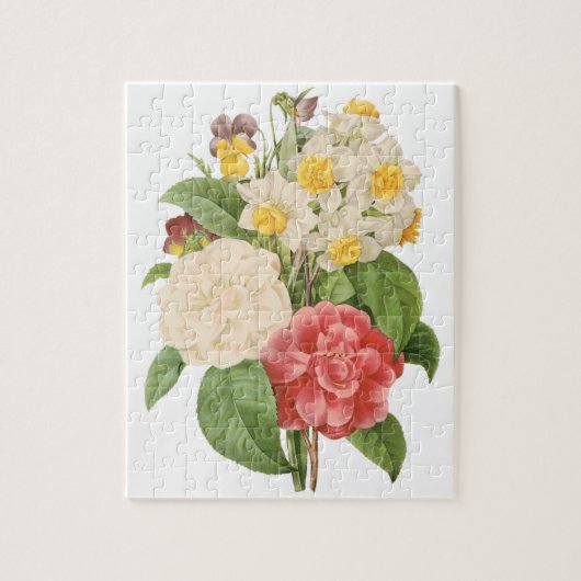 Floral Camelia Daffodil Flowers door Redoute Legpuzzel (Verticaal)