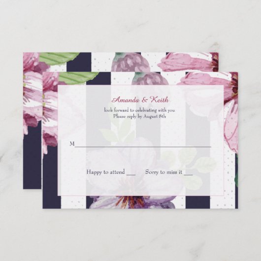 Floral Cameo Respons Kaarten (Voorkant / Achterkant)