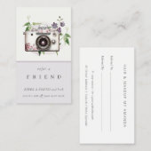 Floral Camera Fotografie Verwijs vrienden Visitekaartje (Voorkant / Achterkant)