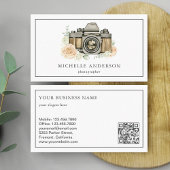  Floral camera QR Code Fotograaf Visitekaartje