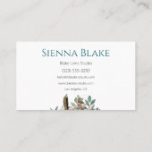 Floral Camera Waterverf Trouwfotograaf Visitekaartje (Achterkant)