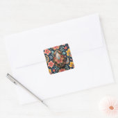 Floral Camouflage Easter Egg Vierkante Sticker (Envelop)