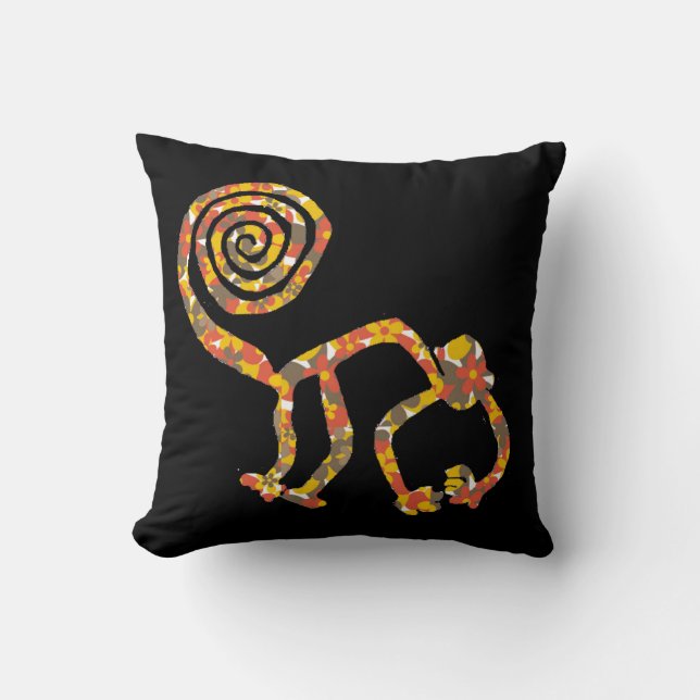 Floral Camouflage Nazca Monkey Pillow Kussen (Voorkant)