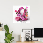 Floral Cancer Awareness Ribbion - Survivor Poster (Thuiskantoor)