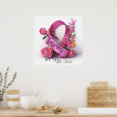 Floral Cancer Awareness Ribbion - Survivor Poster (Keuken)