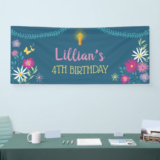 Floral Candle Birthday Banner (Beurs)