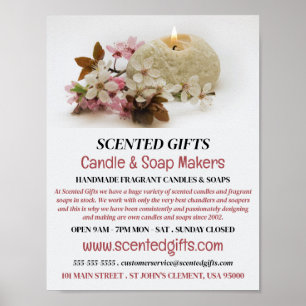 Floral Candle, Candle & Soap Maker Adverteren Poster