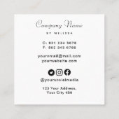 Floral Candle Vierkante Visitekaartje (Achterkant)