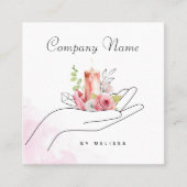 Floral Candle Vierkante Visitekaartje (Voorkant)