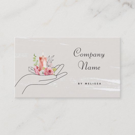 Floral Candle Visitekaartje (Voorkant)