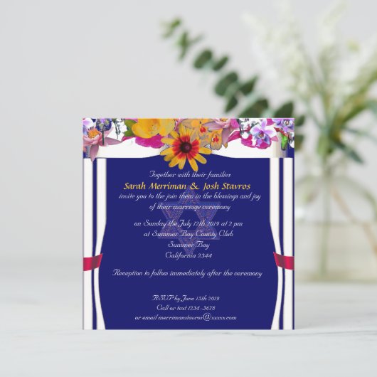 Floral canopy Jewish bruiloft Kaart (Staand voorkant)