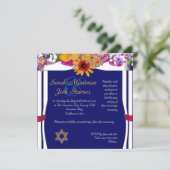 Floral canopy Jewish bruiloft Kaart (Staand voorkant)