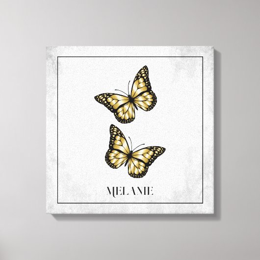 Floral Canvas Gold Butterfly (Voorkant)