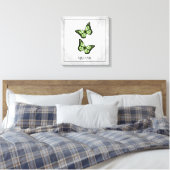 Floral Canvas groene vlinder Afdruk (Insitu (Slaapkamer))
