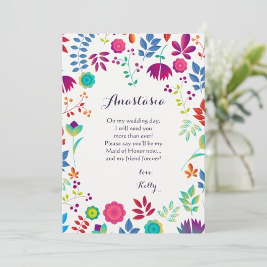 Floral Canvas Kaart (Staand voorkant)