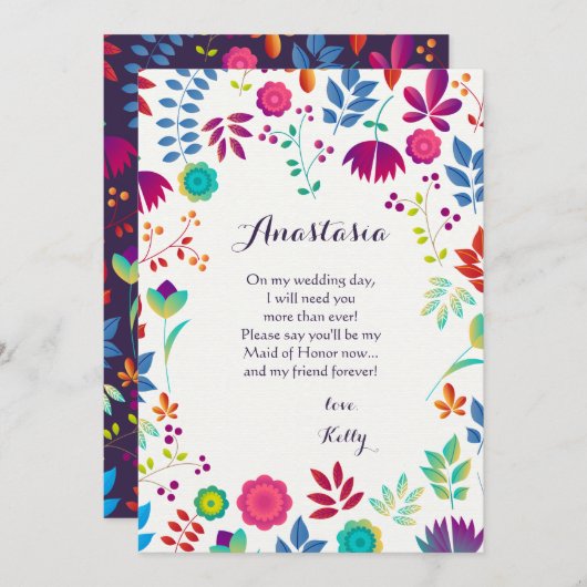 Floral Canvas Kaart (Voorkant / Achterkant)