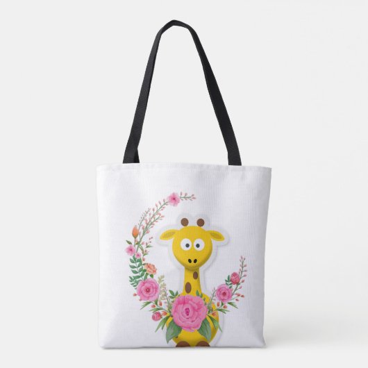 Floral Canvas tas Giraffe (Achterkant)
