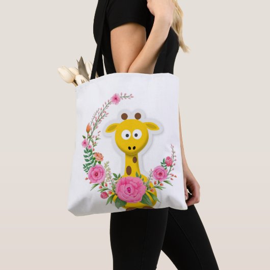 Floral Canvas tas Giraffe (Dichtbij)