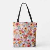 Floral Canvas tas voor dagelijks winkelen en reize (Achterkant)