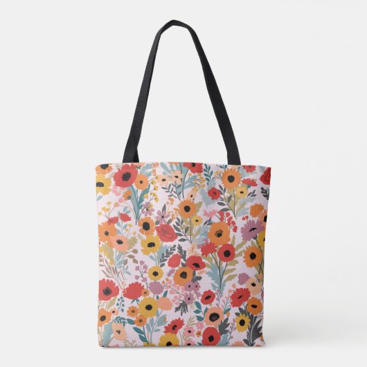 Floral Canvas tas voor dagelijks winkelen en reize (Achterkant)
