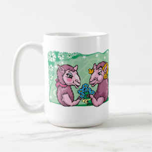 Floral Capricorn met geit en paarse bloemen Koffiemok