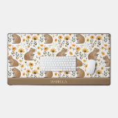 Floral Capybara Desk Mat (Keyboard & Muis)