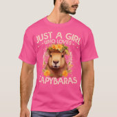 Floral Capybara is een meisje dat van capibara's h T-shirt (Voorkant)