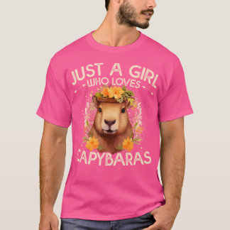 Floral Capybara is een meisje dat van capibara's h T-shirt