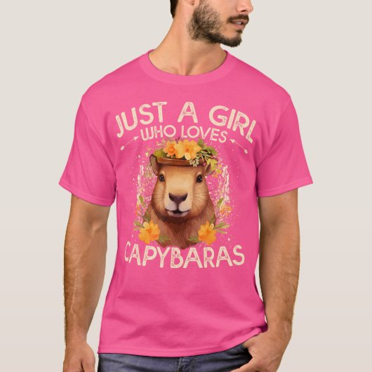 Floral Capybara is een meisje dat van capibara's h T-shirt (Voorkant)