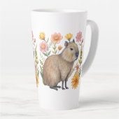 Floral Capybara Latte Mok (Rechterhoek)