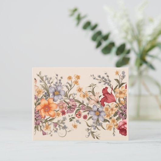 Floral Card Feestdagenkaart (Staand voorkant)